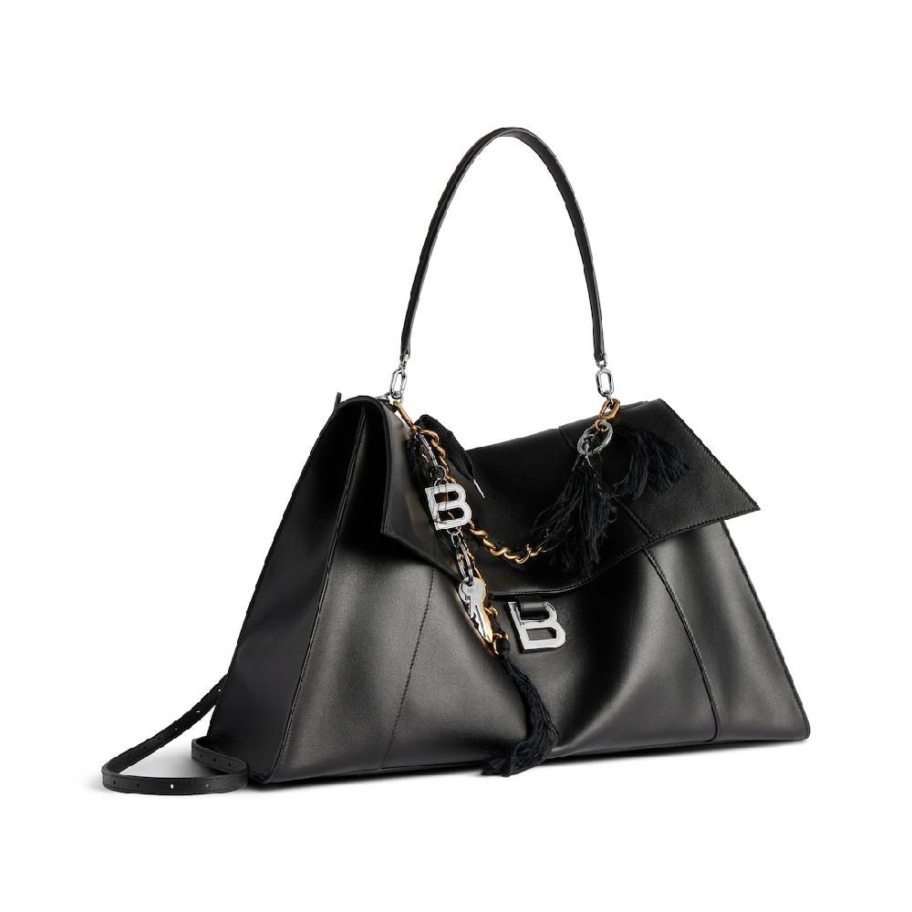 Balenciaga Bolso De Mano Hourglass Soft Grande Para Mujer En Negro