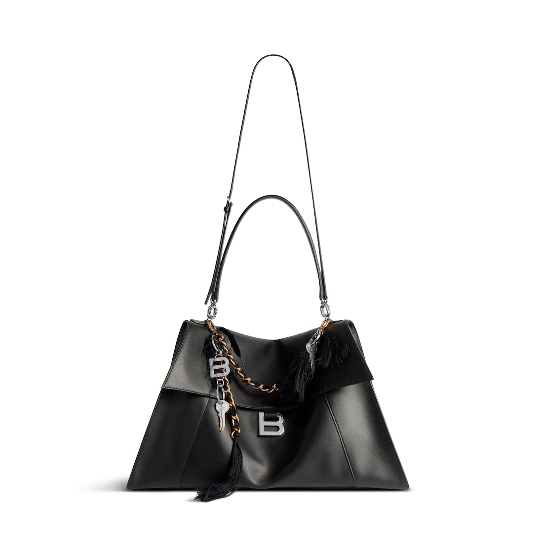 Balenciaga Bolso De Mano Hourglass Soft Grande Para Mujer En Negro