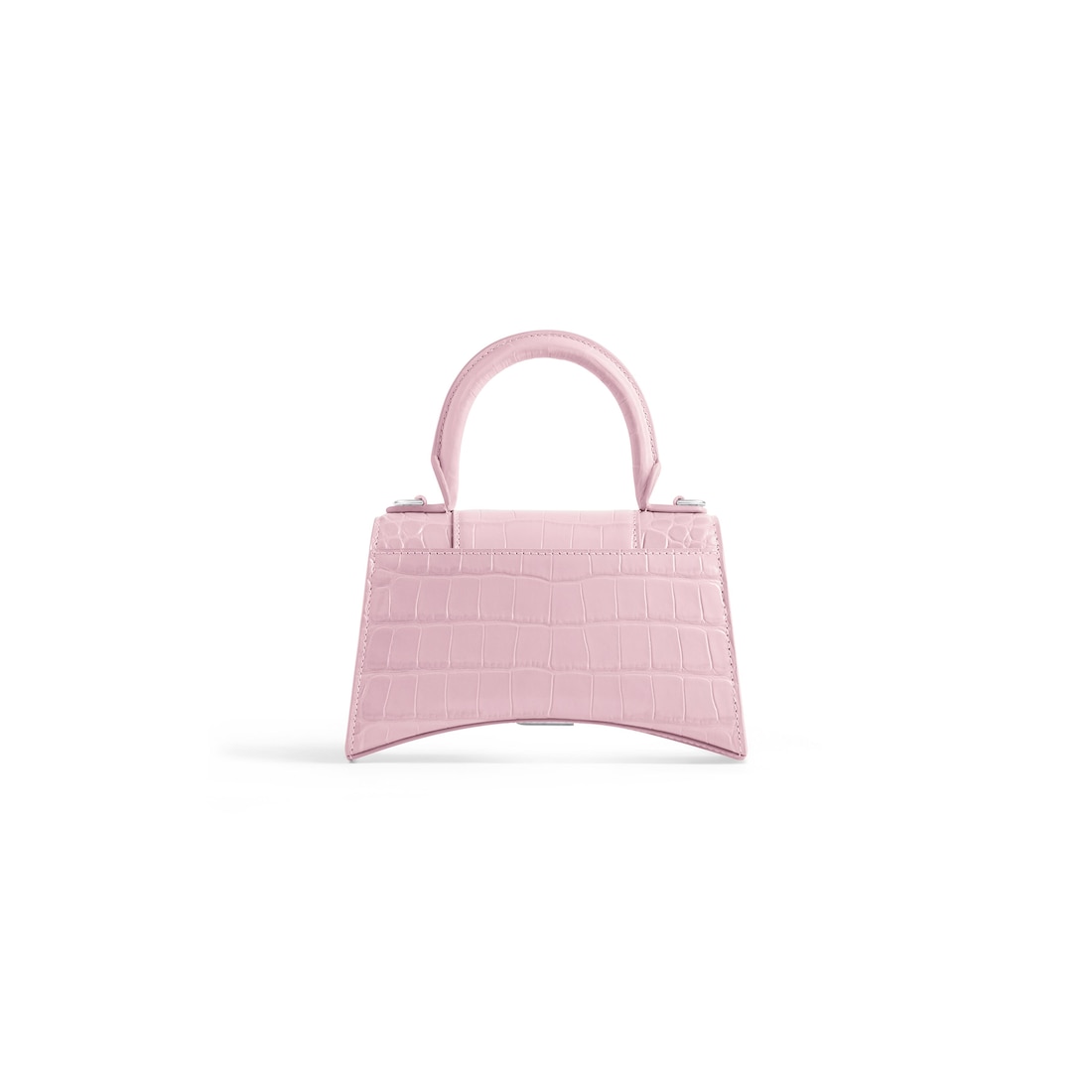 Balenciaga Bolso De Mano Hourglass Xs Con Estampado Cocodrilo Para Mujer En Rosa