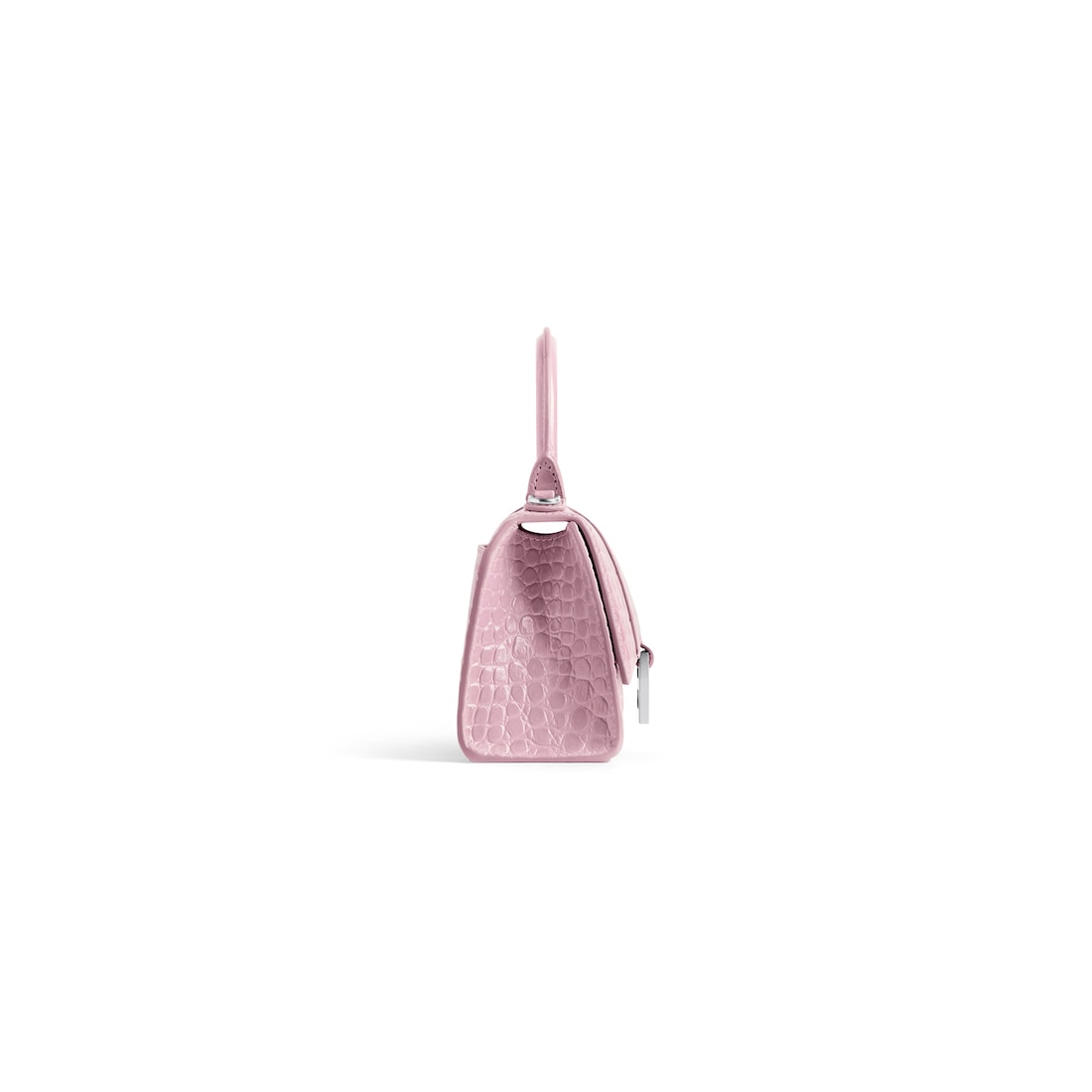 Balenciaga Bolso De Mano Hourglass Xs Con Estampado Cocodrilo Para Mujer En Rosa