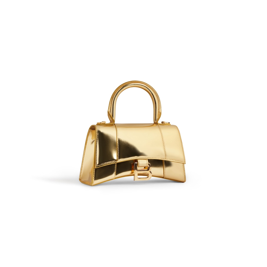 Balenciaga Bolso De Mano Hourglass Xs Efecto Espejo Para Mujer En Dorado