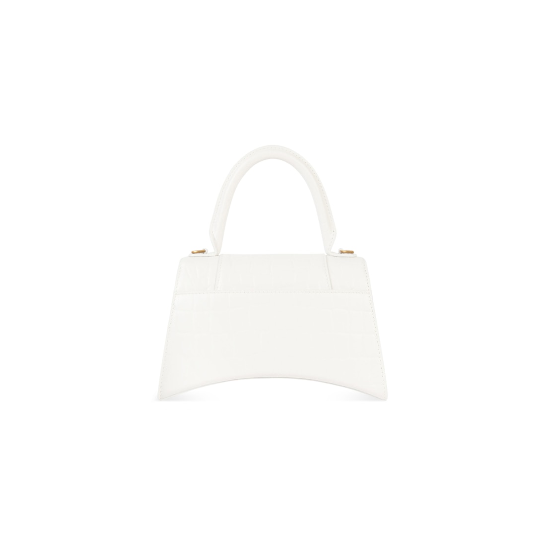 Balenciaga Bolso De Mano Pequeño Hourglass Con Estampado De Piel De Cocodrilo Para Mujer En Blanco
