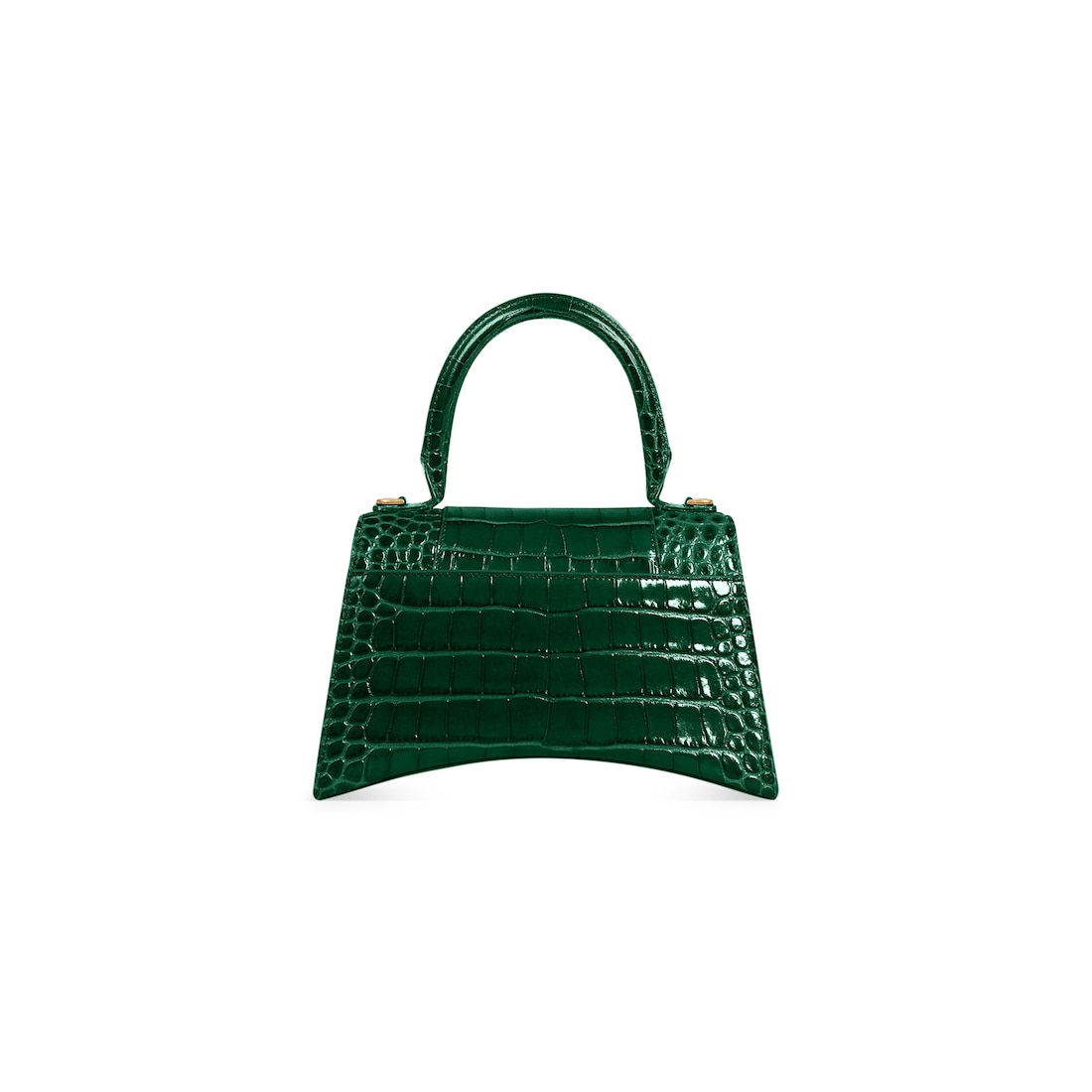Balenciaga Bolso De Mano Pequeño Hourglass Con Estampado De Piel De Cocodrilo Para Mujer En Verde