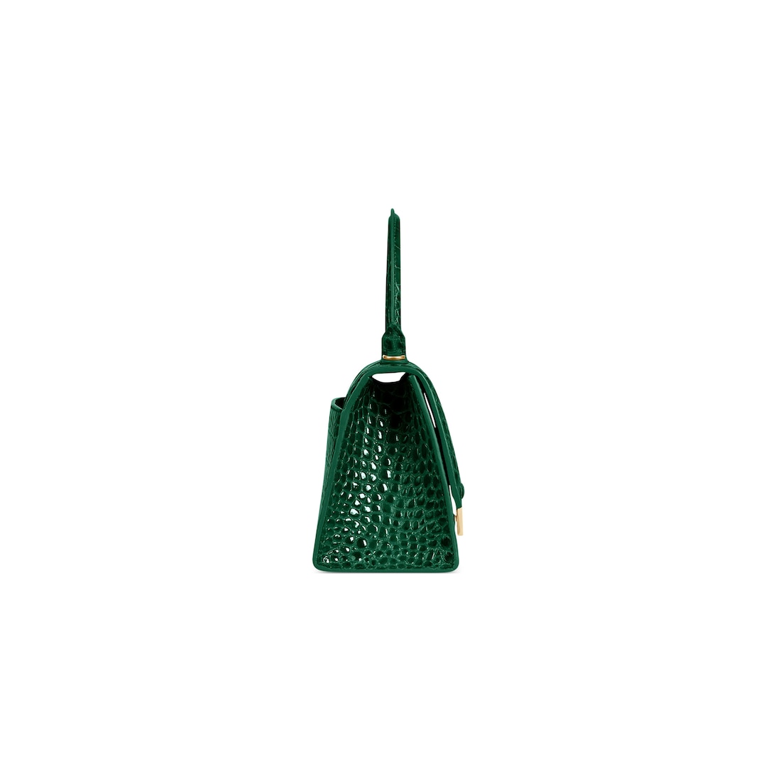 Balenciaga Bolso De Mano Pequeño Hourglass Con Estampado De Piel De Cocodrilo Para Mujer En Verde