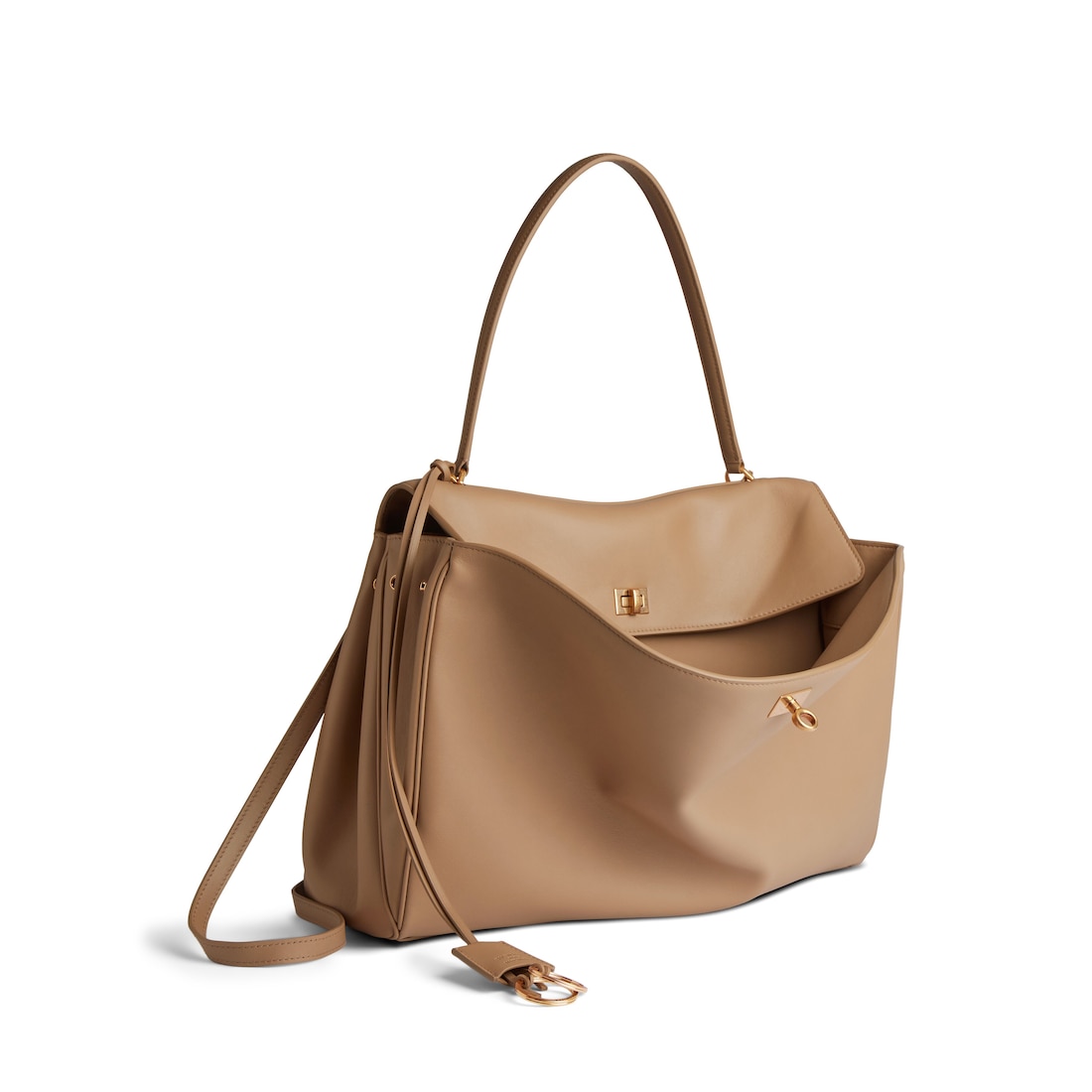 Balenciaga Bolso De Mano Rodeo Grande Para Mujer En Café Con Leche