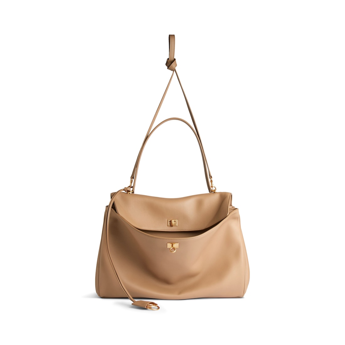 Balenciaga Bolso De Mano Rodeo Grande Para Mujer En Café Con Leche