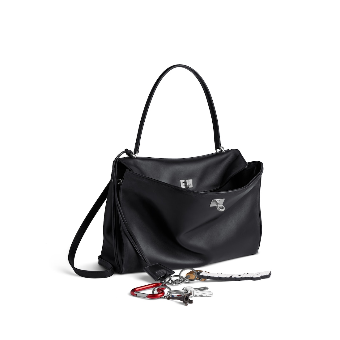 Balenciaga Bolso De Mano Rodeo Mediano Efecto Desgastado Con Charm Para Mujer En Negro