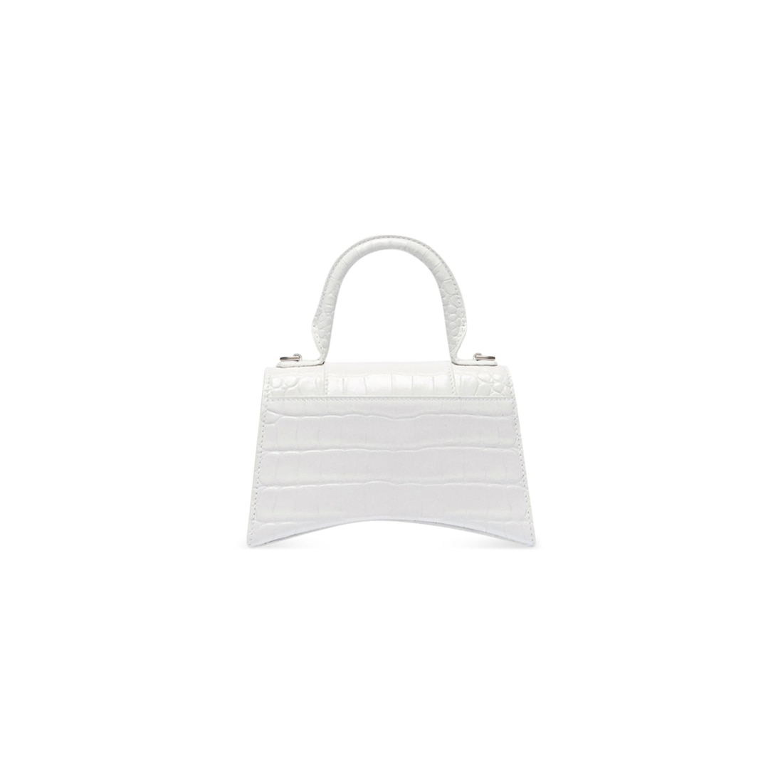 Balenciaga Bolso De Mano Xs Hourglass Con Estampado De Piel De Cocodrilo Para Mujer En Blanco