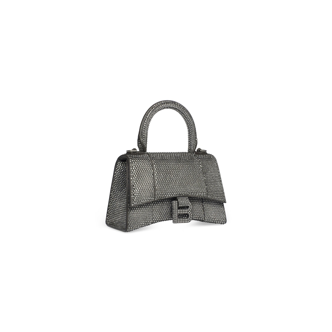 Balenciaga Bolso De Mano Xs Hourglass Con Estrás Para Mujer En Gris