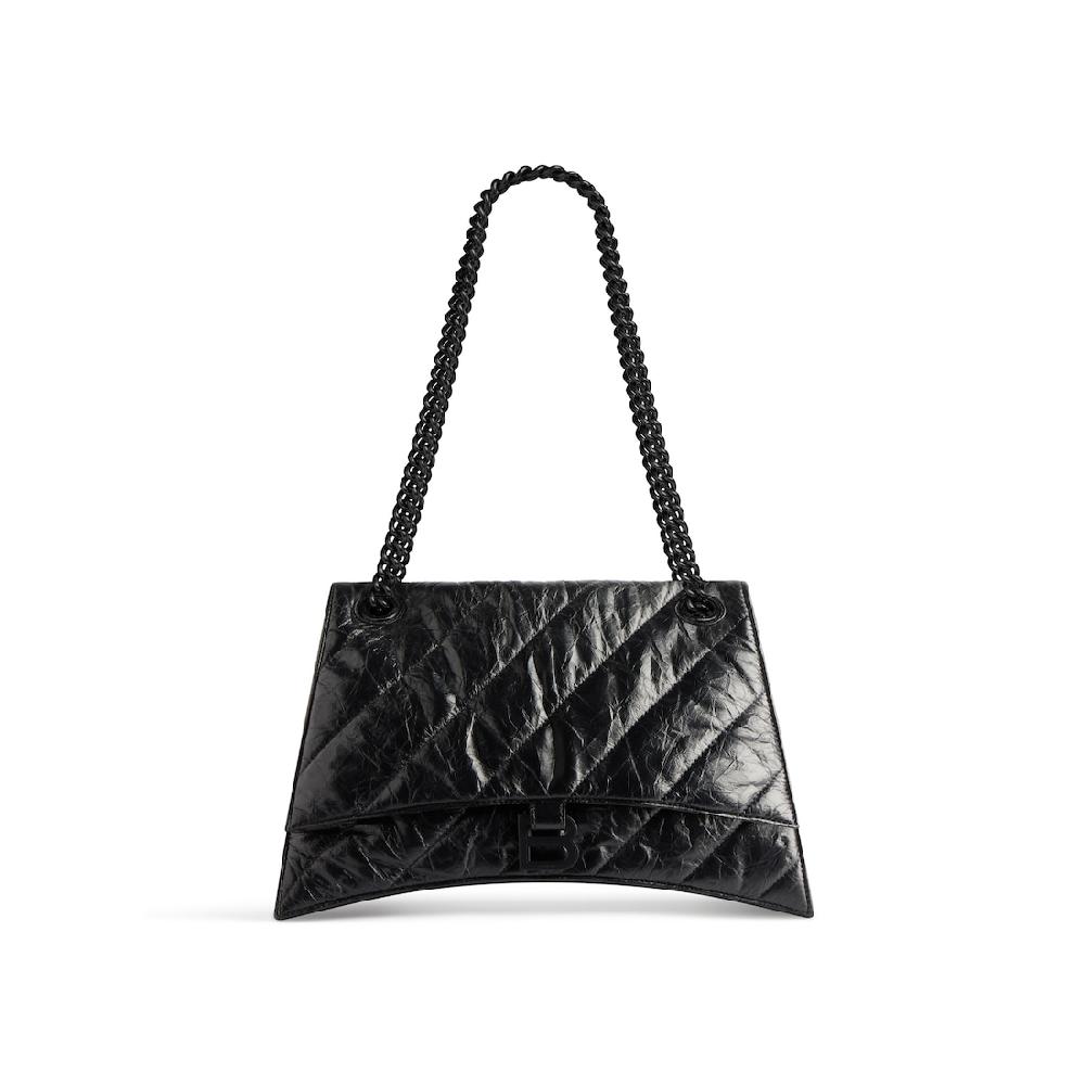 Balenciaga Bolso Mediano Con Cadena Crush Acolchado para Mujer en Negro