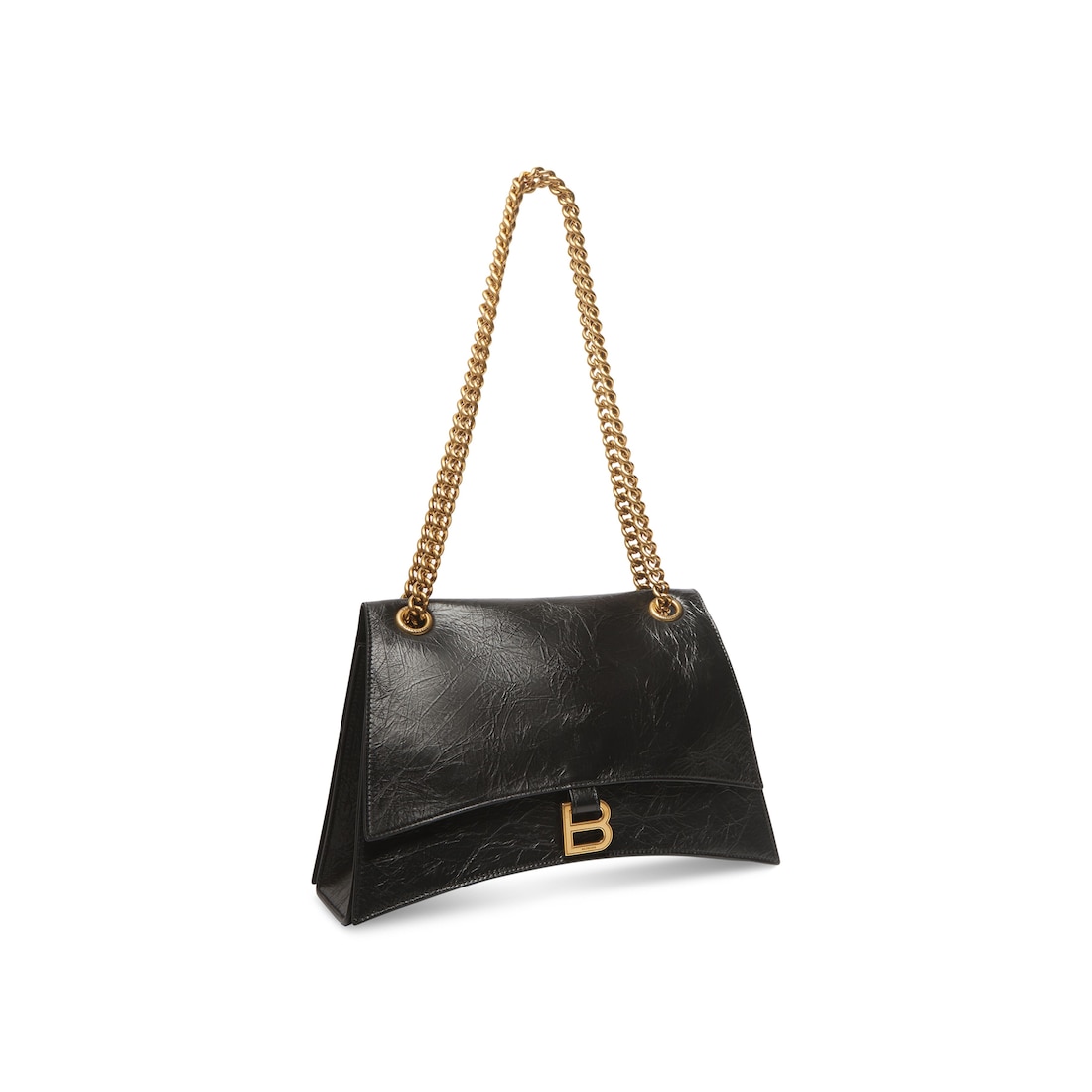 Balenciaga Bolso Mediano Con Cadena Crush Para Mujer En Negro