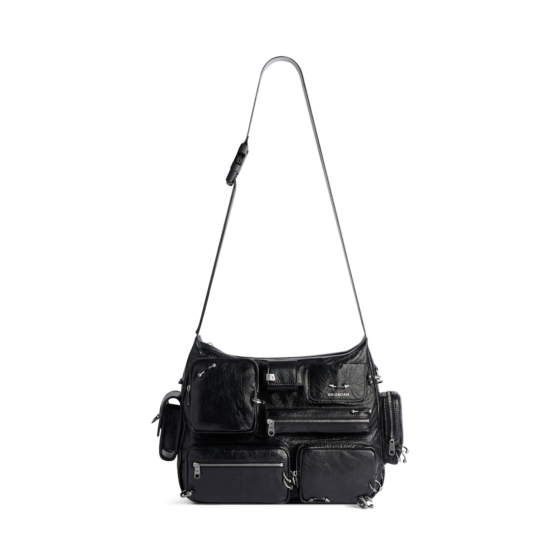 Balenciaga Bolso Messenger Superbusy Con Piercings para Hombre en Negro