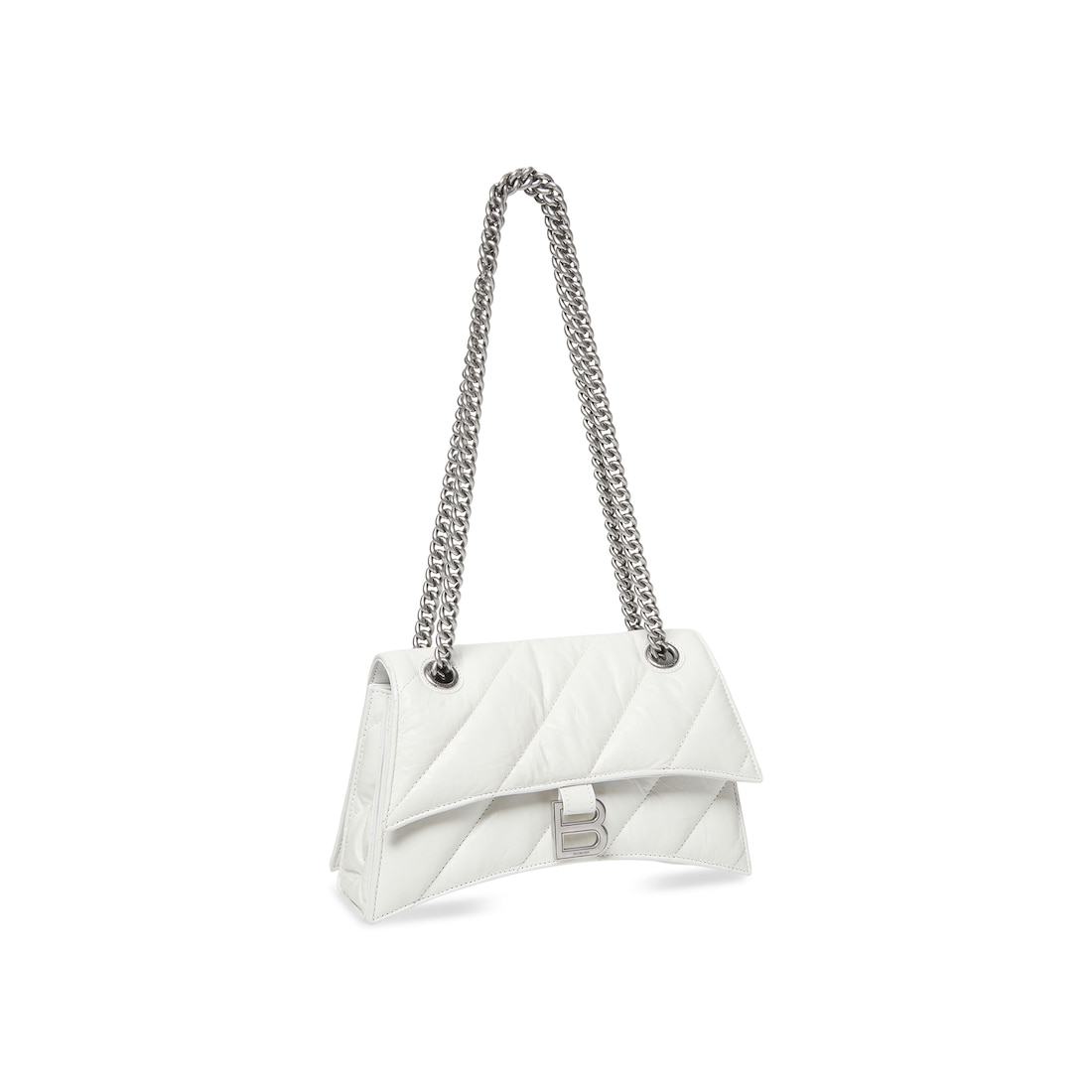 Balenciaga Bolso Pequeño Con Cadena Crush Acolchado Para Mujer En Blanco Óptico