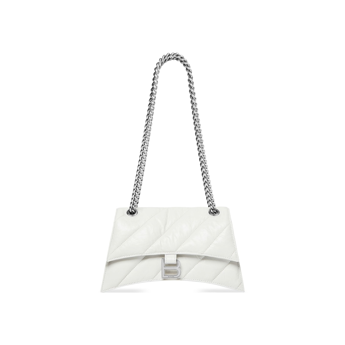 Balenciaga Bolso Pequeño Con Cadena Crush Acolchado para Mujer en Blanco Óptico