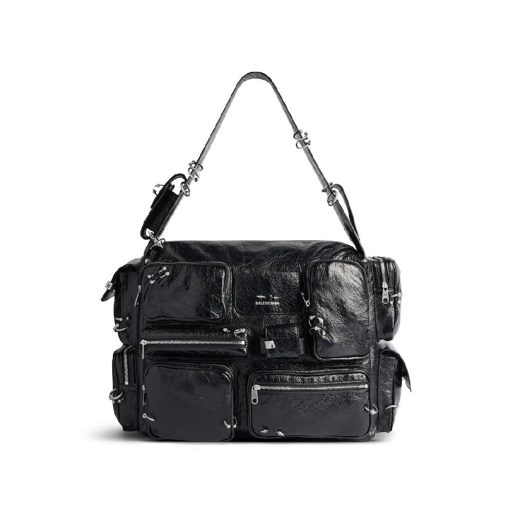 Balenciaga Bolso Sling Superbusy Grande Con Piercings para Hombre en Negro