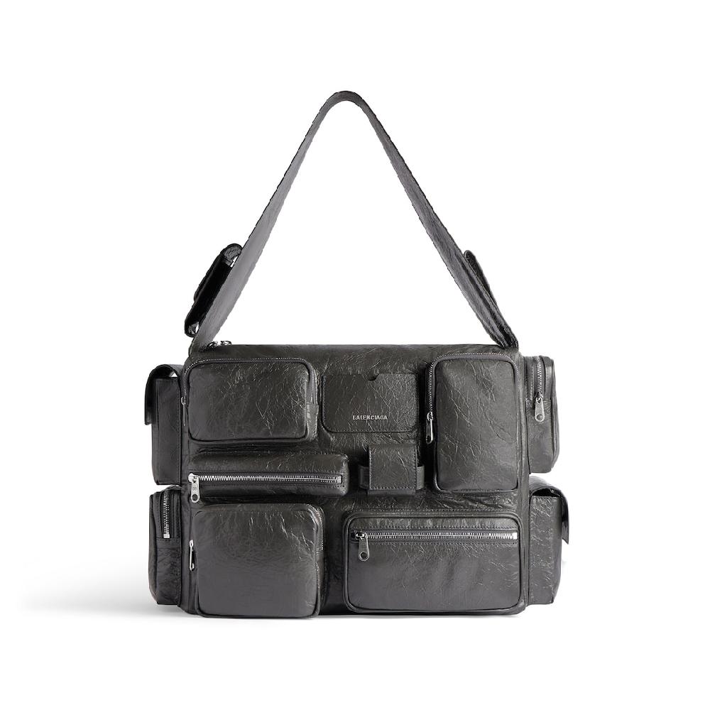 Balenciaga Bolso Sling Superbusy Grande para Hombre en Gris Oscuro