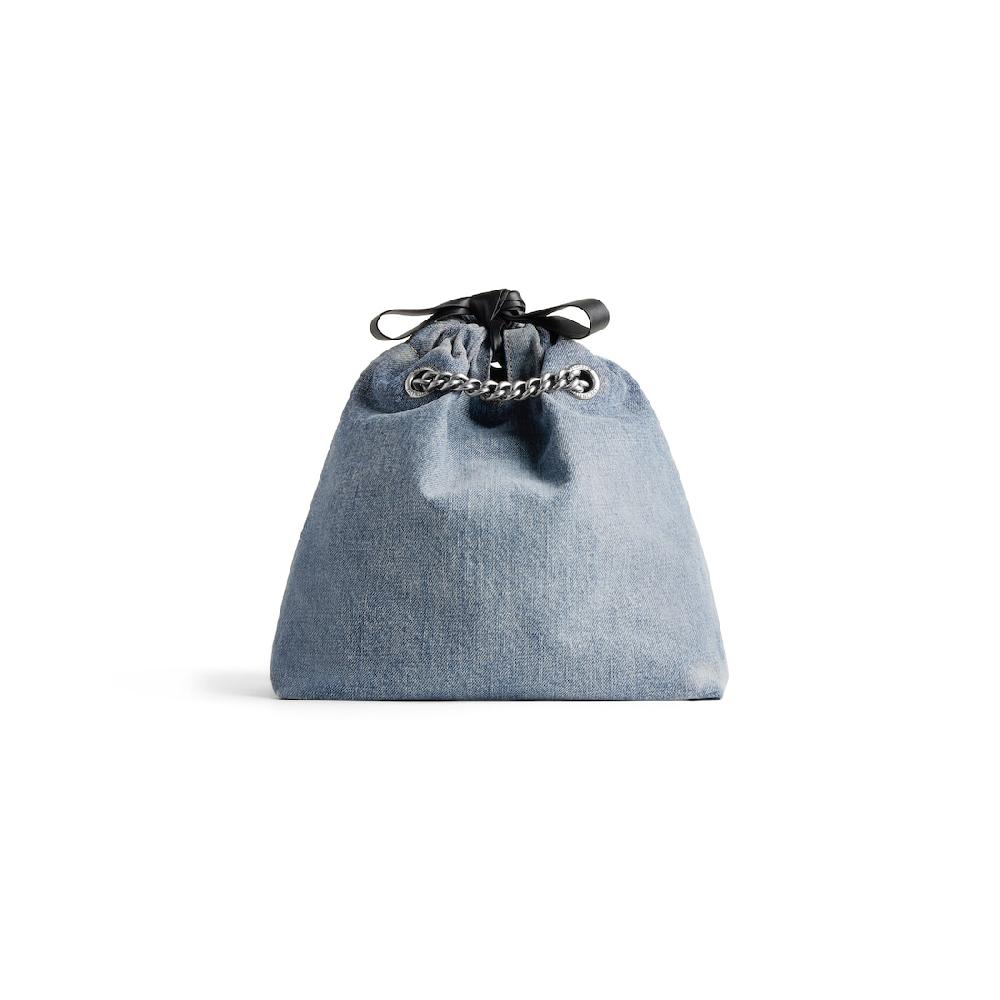 Balenciaga Bolso Tote Crush Pequeño En Tejido Vaquero Para Mujer En Azul