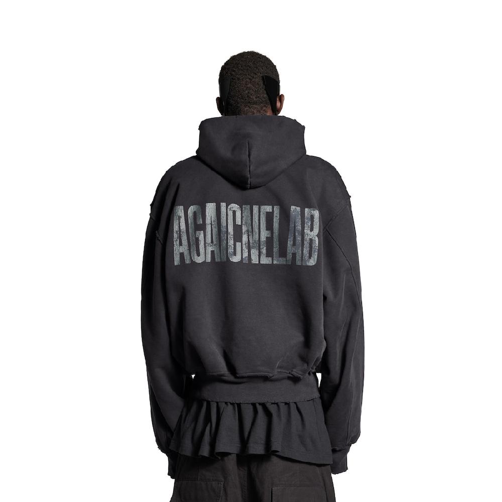 Balenciaga Bomber Con Capucha Agaicnelab Para Hombre En Negro/naranja