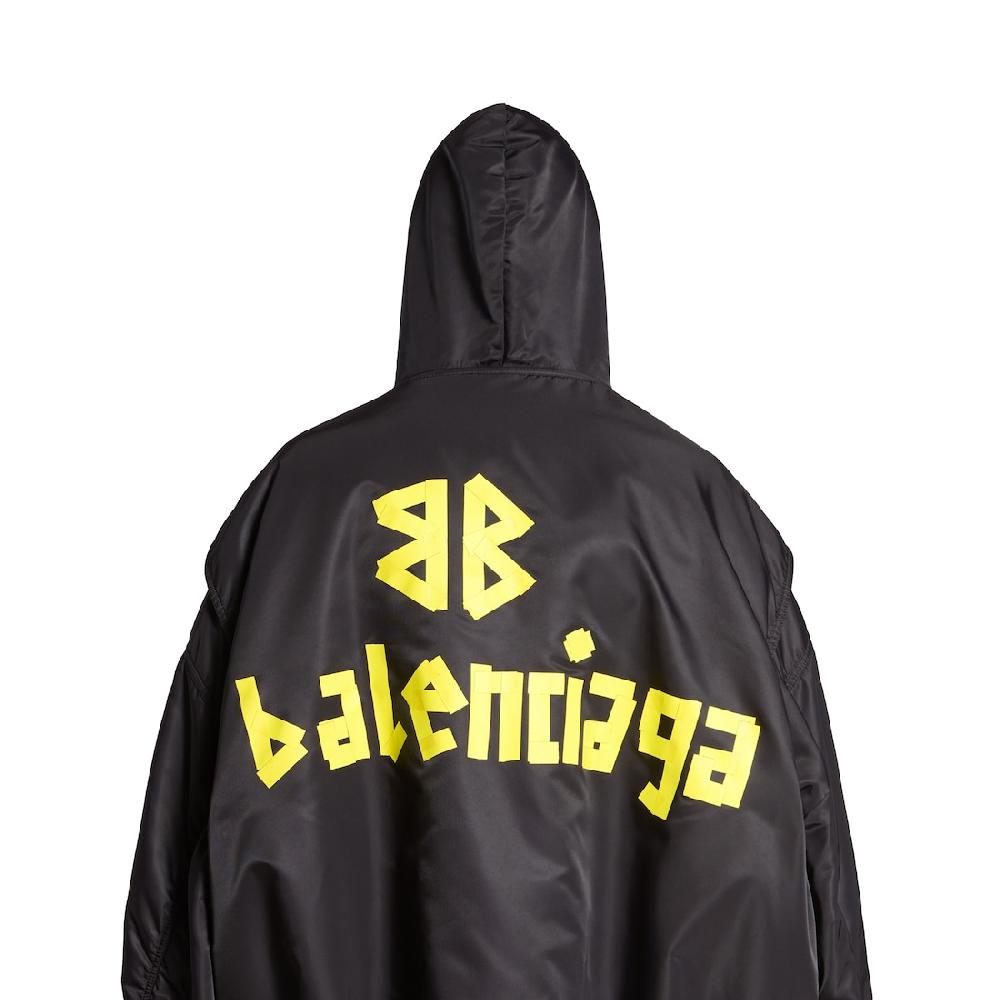 Balenciaga Bomber Ligera Con Capucha Tape Type Para Hombre En Negro