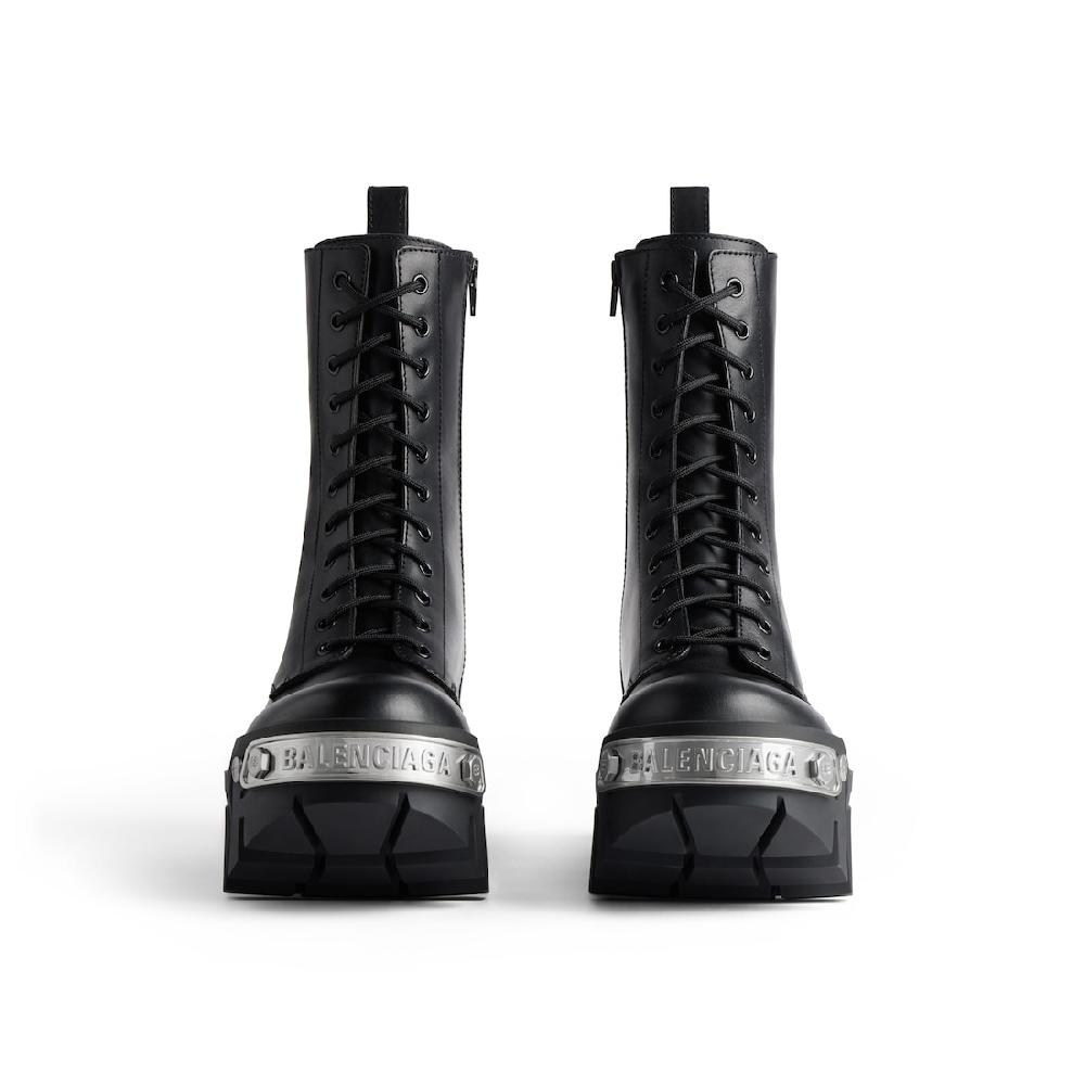 Balenciaga Bota Bulldozer Con Cordones Para Mujer En Negro