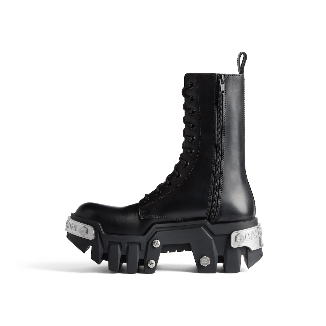 Balenciaga Bota Bulldozer Con Cordones Para Mujer En Negro