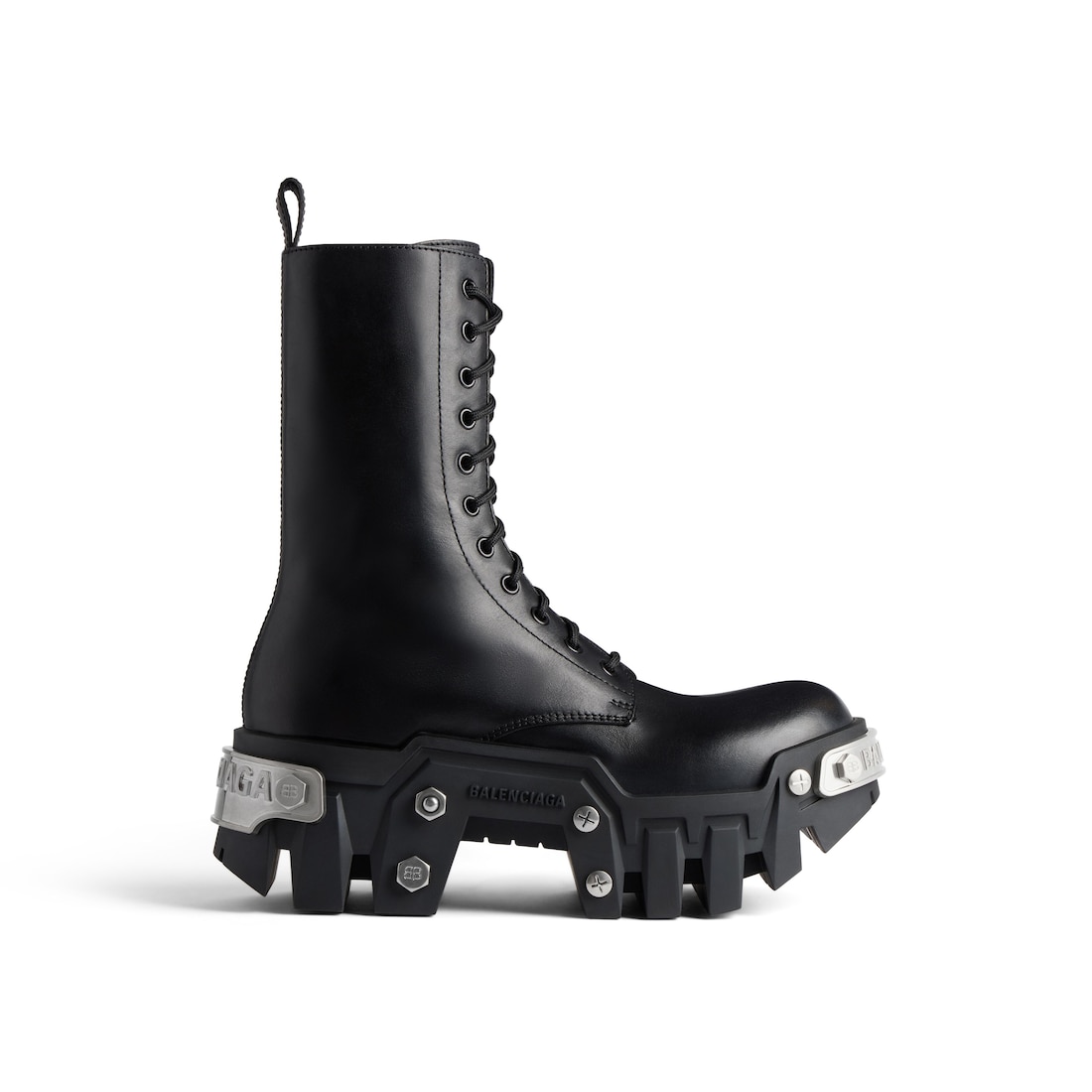 Balenciaga Bota Bulldozer Con Cordones para Mujer en Negro