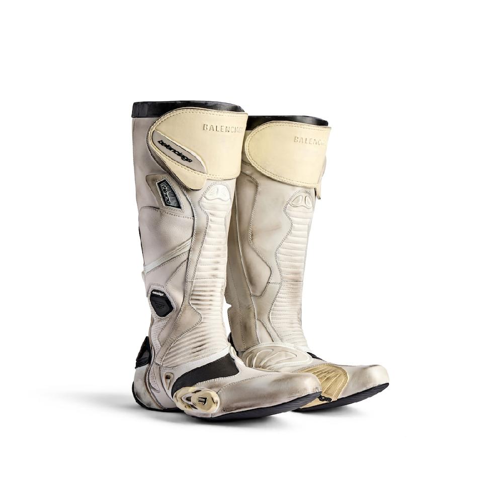 Balenciaga Botas Biker Para Hombre En Blanco/beige/negro