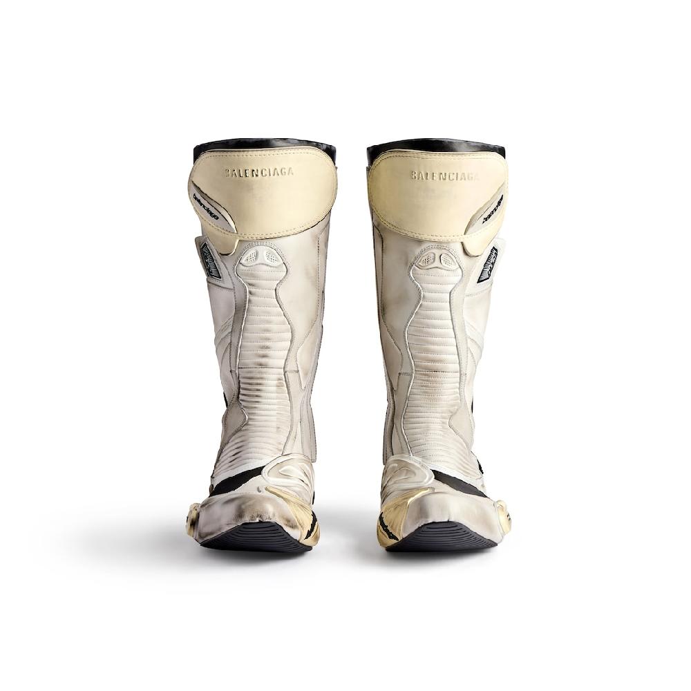 Balenciaga Botas Biker Para Hombre En Blanco/beige/negro