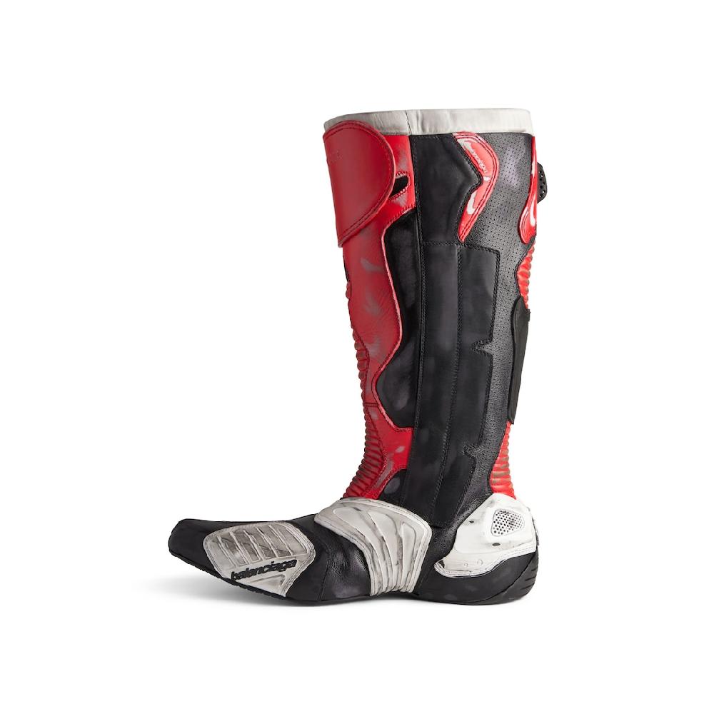 Balenciaga Botas Biker Para Hombre En Rojo/blanco/negro