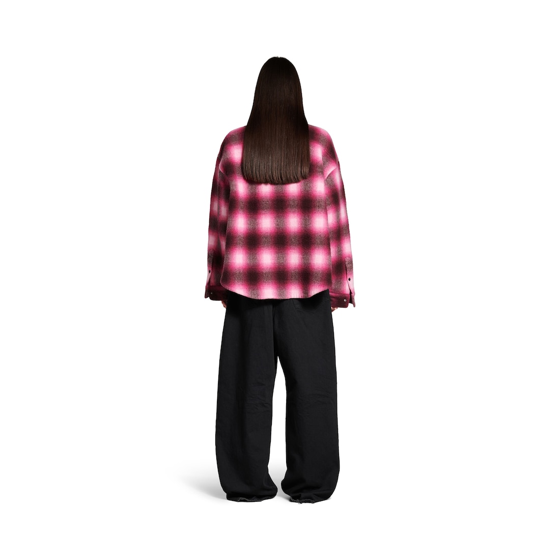 Balenciaga Camisa Acolchada Para Mujer En Rosa/negro