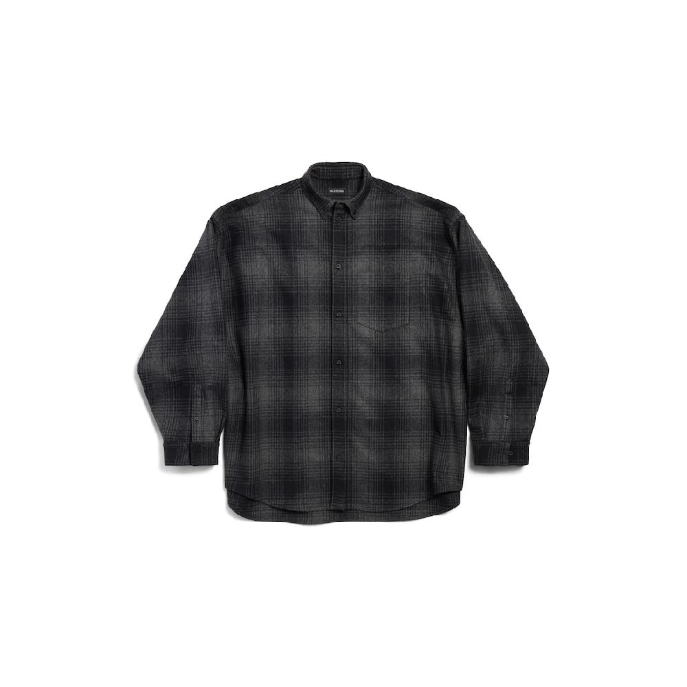 Balenciaga Camisa Balenciaga Oversized para Hombre en Gris/negro