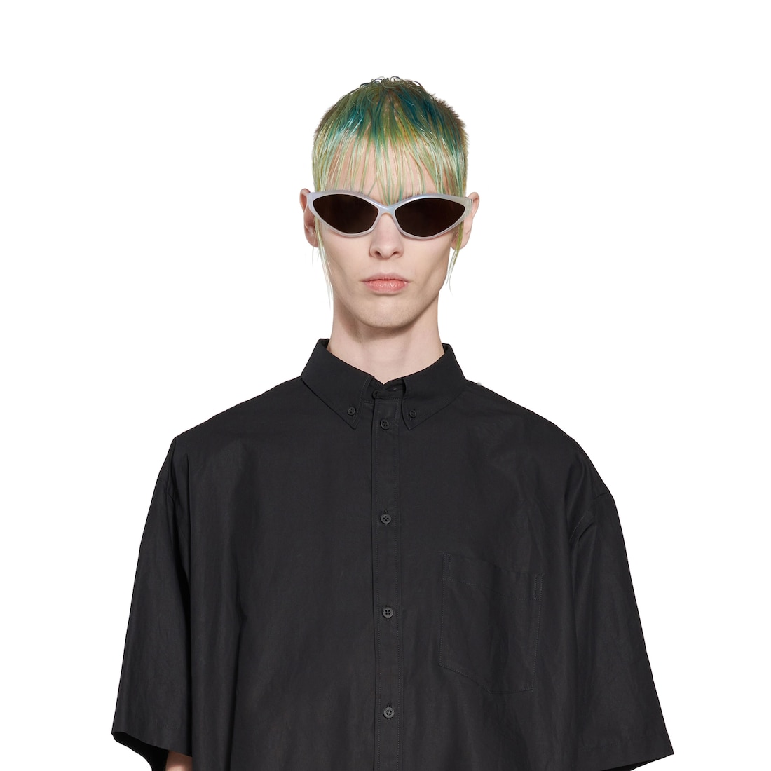 Balenciaga Camisa De Manga Corta Tape Type Large Fit Para Hombre En Negro