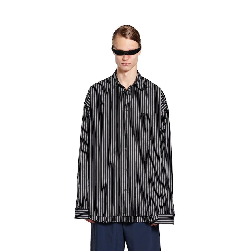 Balenciaga Camisa Flatground Para Hombre En Negro/blanco