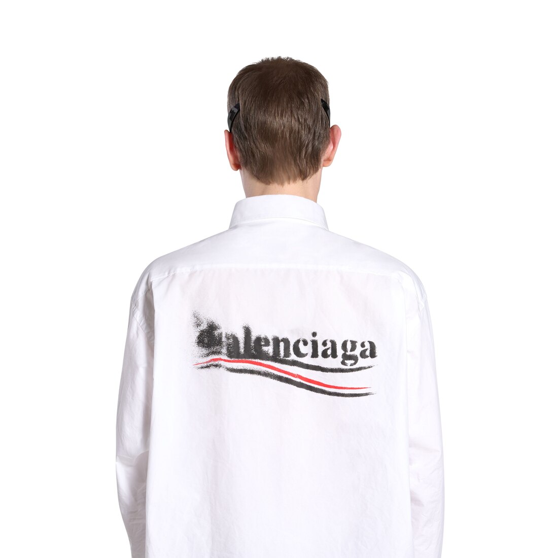 Balenciaga Camisa Political Stencil Large Fit Para Hombre En Blanco