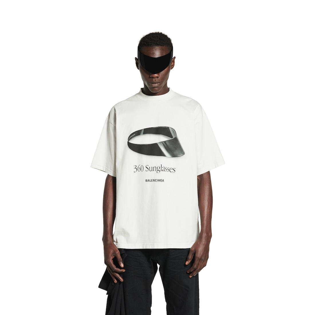 Balenciaga Camiseta 360 Sunglasses Medium Fit Para Hombre En Blanco Con Efecto Sucio