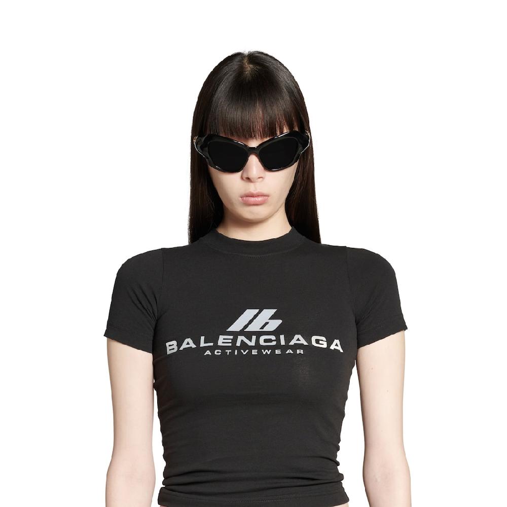 Balenciaga Camiseta Activewear Ajustada Para Mujer En Negro
