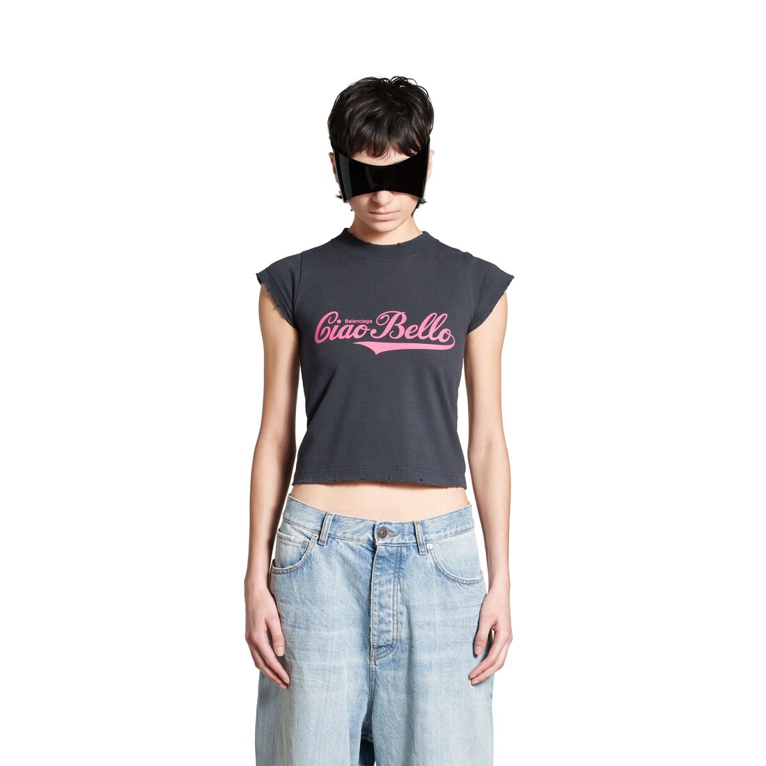 Balenciaga Camiseta Ajustada Ciao Bello Para Mujer En Negro
