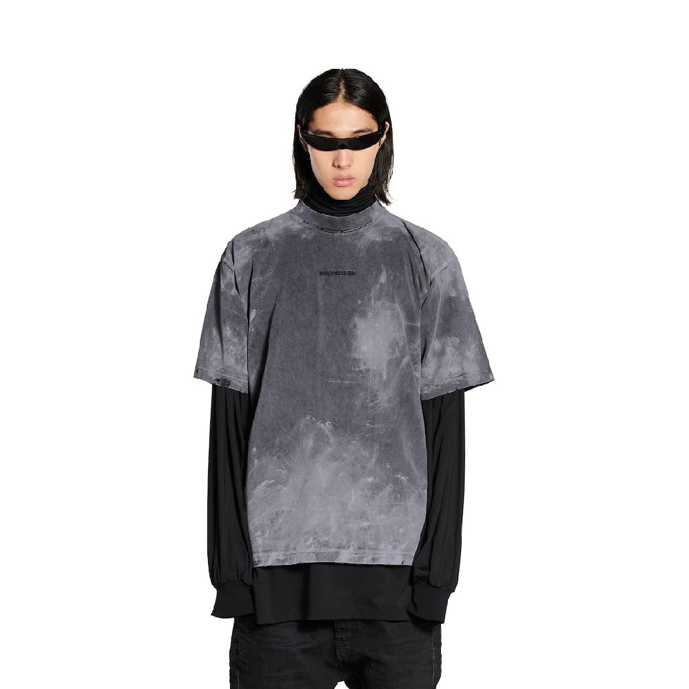 Balenciaga Camiseta Balenciaga Back Medium Fit Para Hombre En Gris