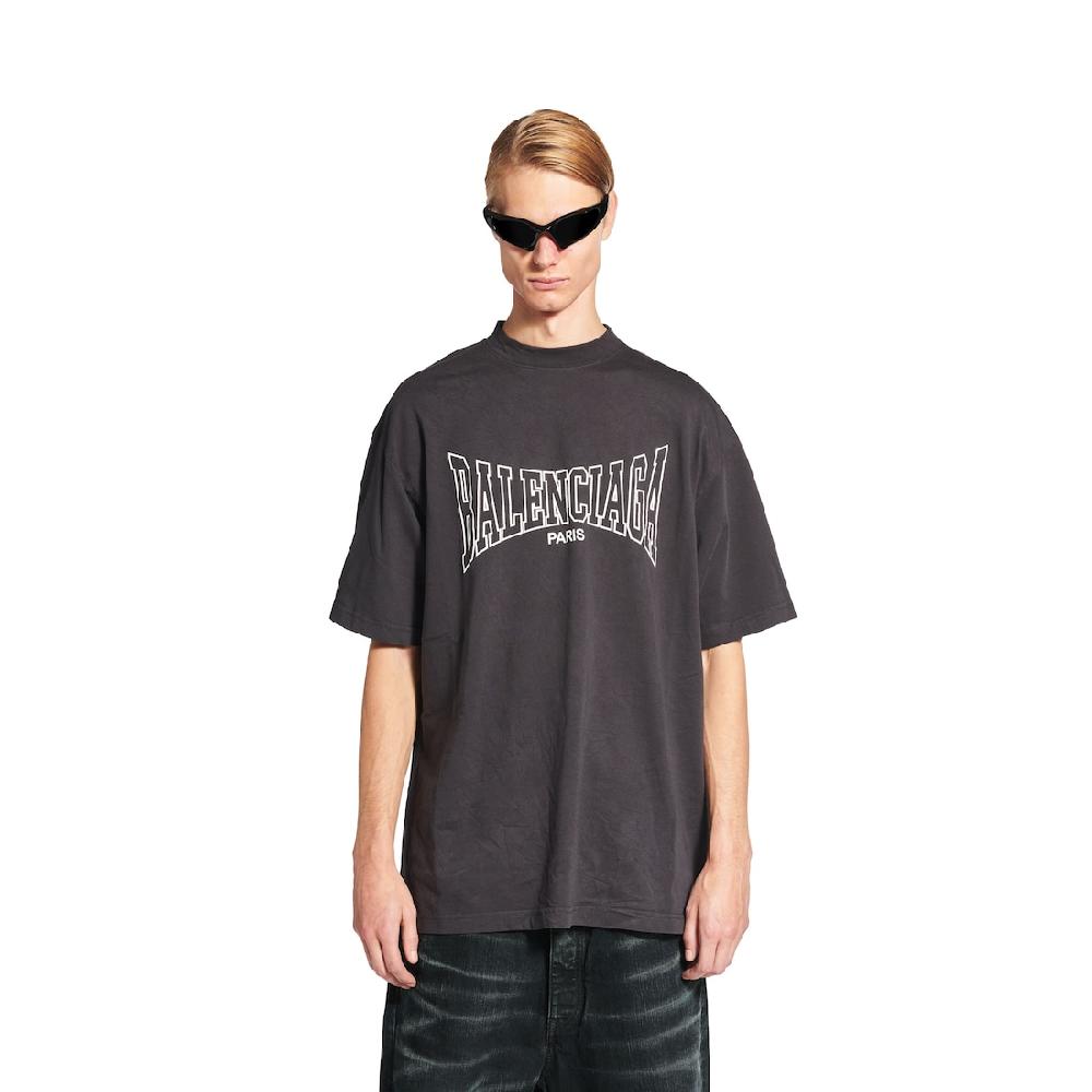 Balenciaga Camiseta Balenciaga Boxing Medium Fit Para Hombre En Negro Degradado