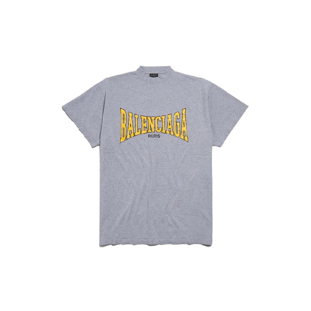 Balenciaga Camiseta Balenciaga Boxing Oversize Fit para Hombre en Gris Jaspeado