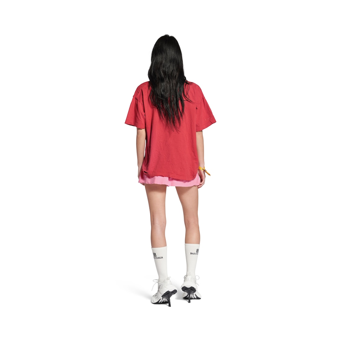 Balenciaga Camiseta Boxy Isabelle En Rojo Degradado
