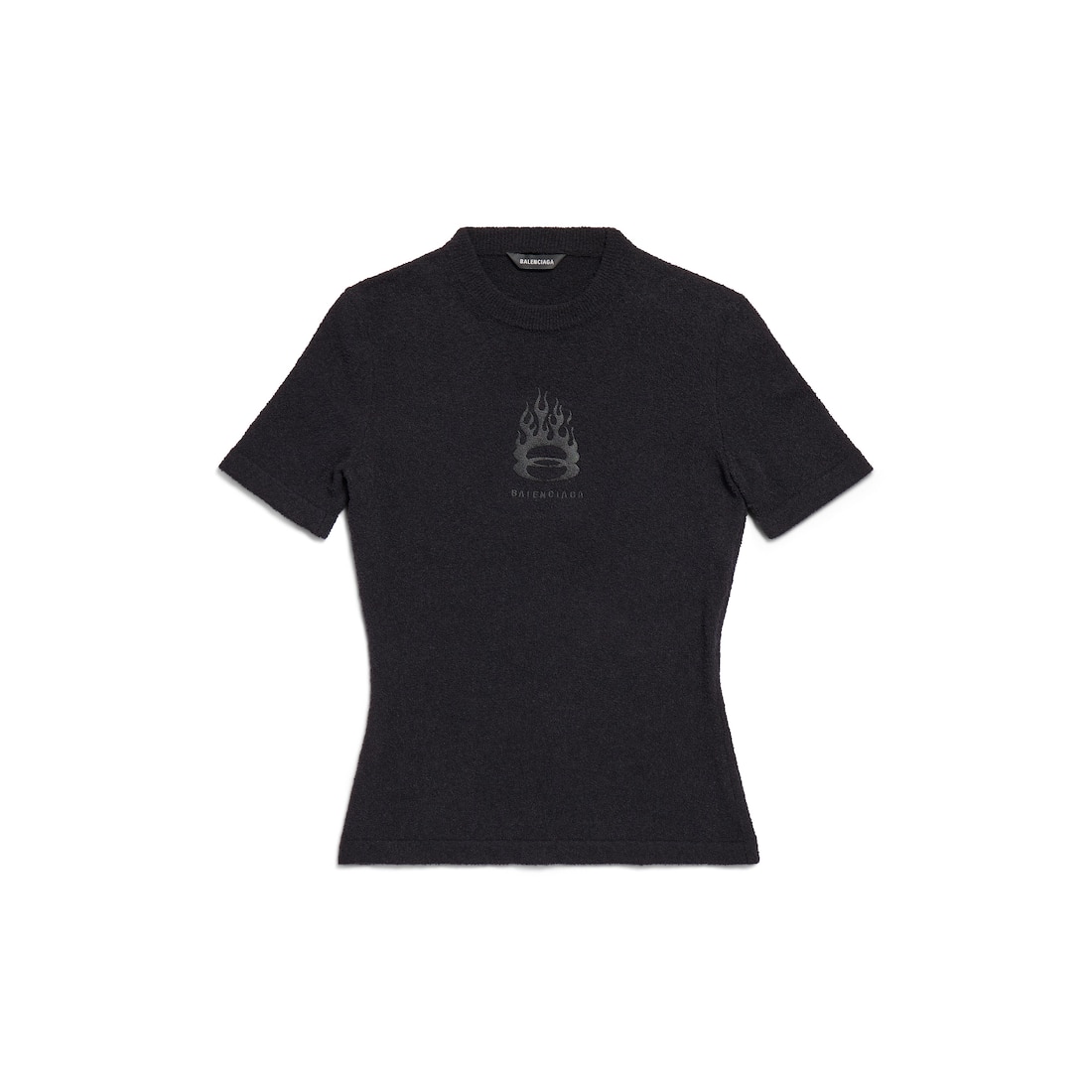 Balenciaga Camiseta Burning Unity Ajustada Para Mujer En Negro