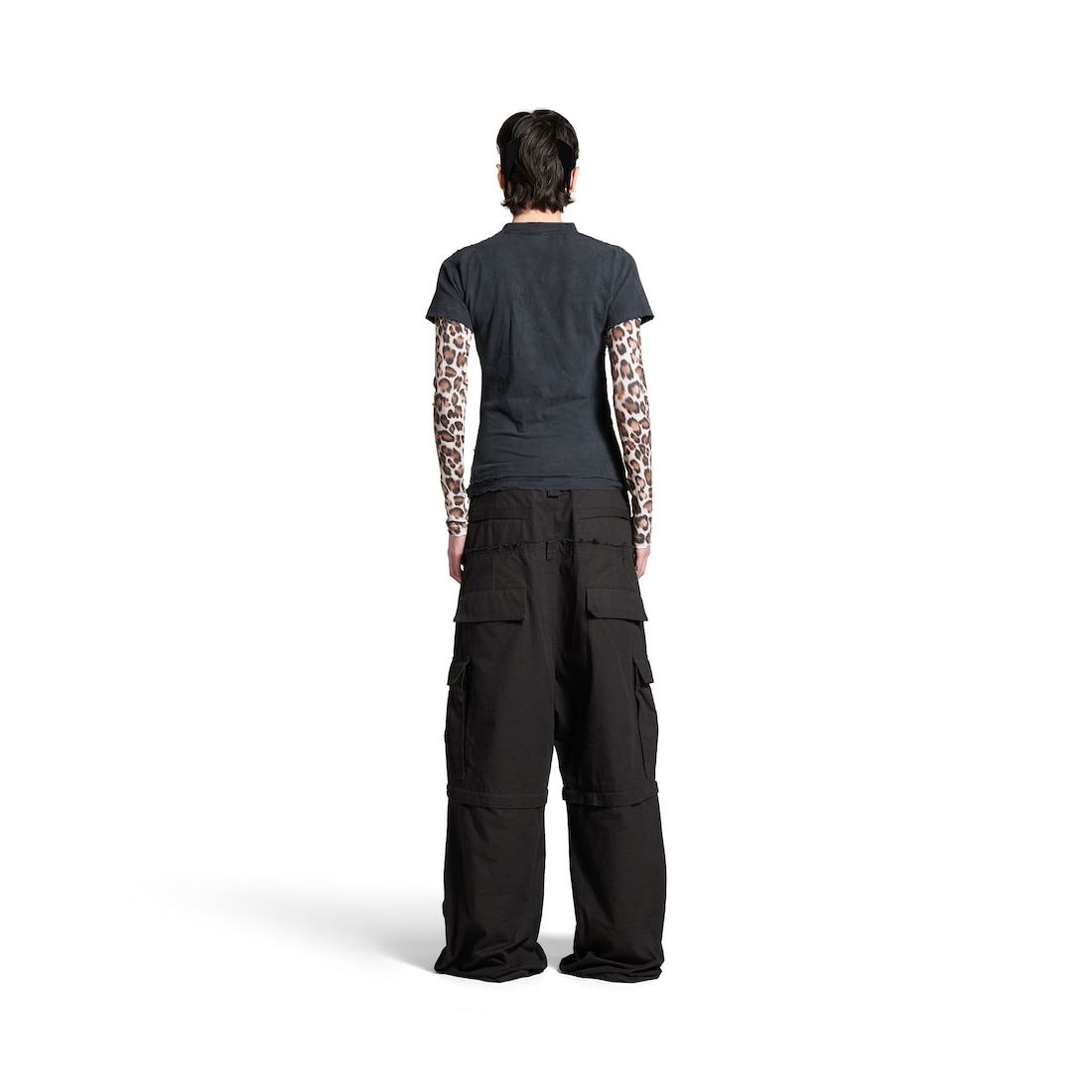 Balenciaga Camiseta Con Mangas Dobles Planet Earth Para Mujer En Negro