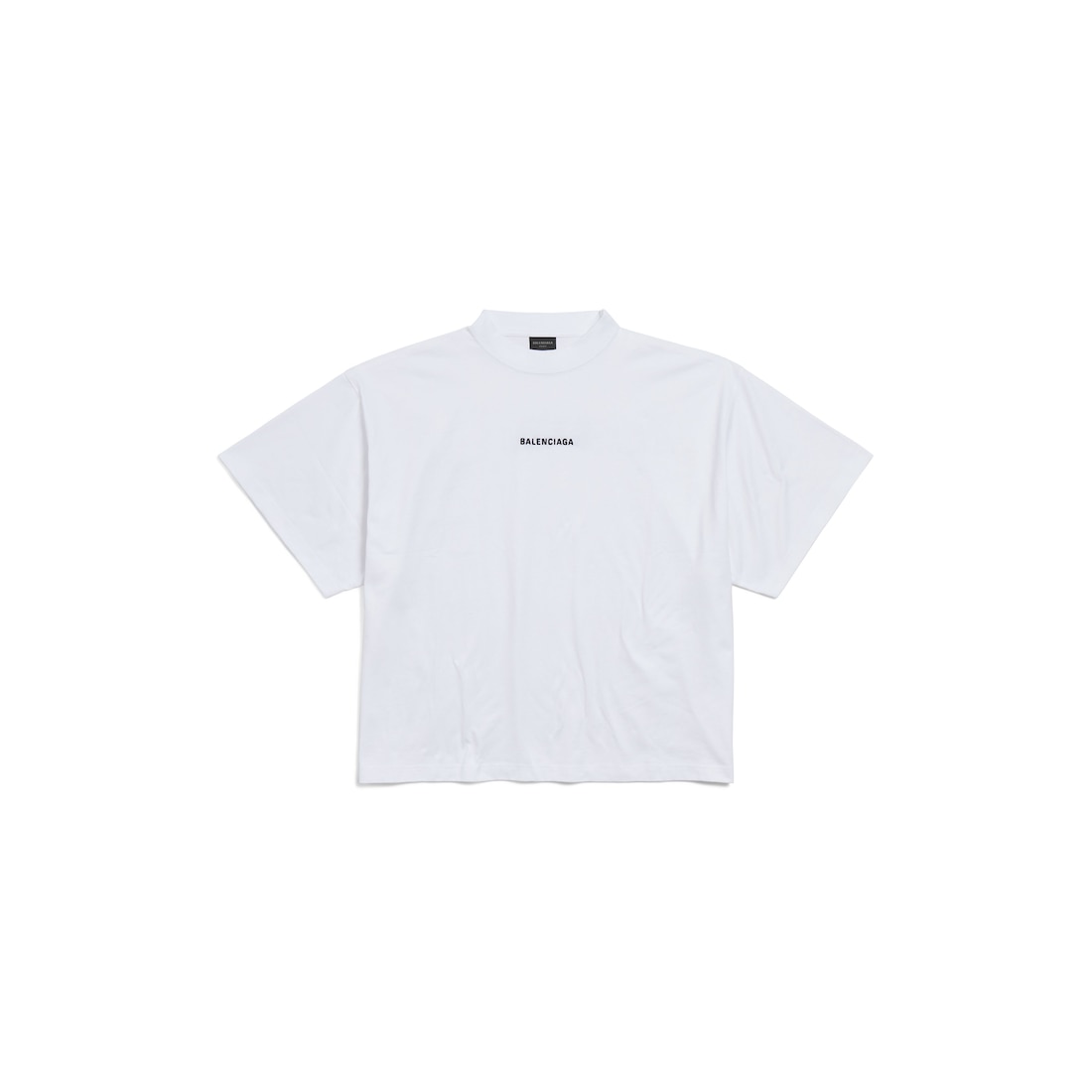 Balenciaga Camiseta Cropped Balenciaga Back Para Mujer En Blanco/negro