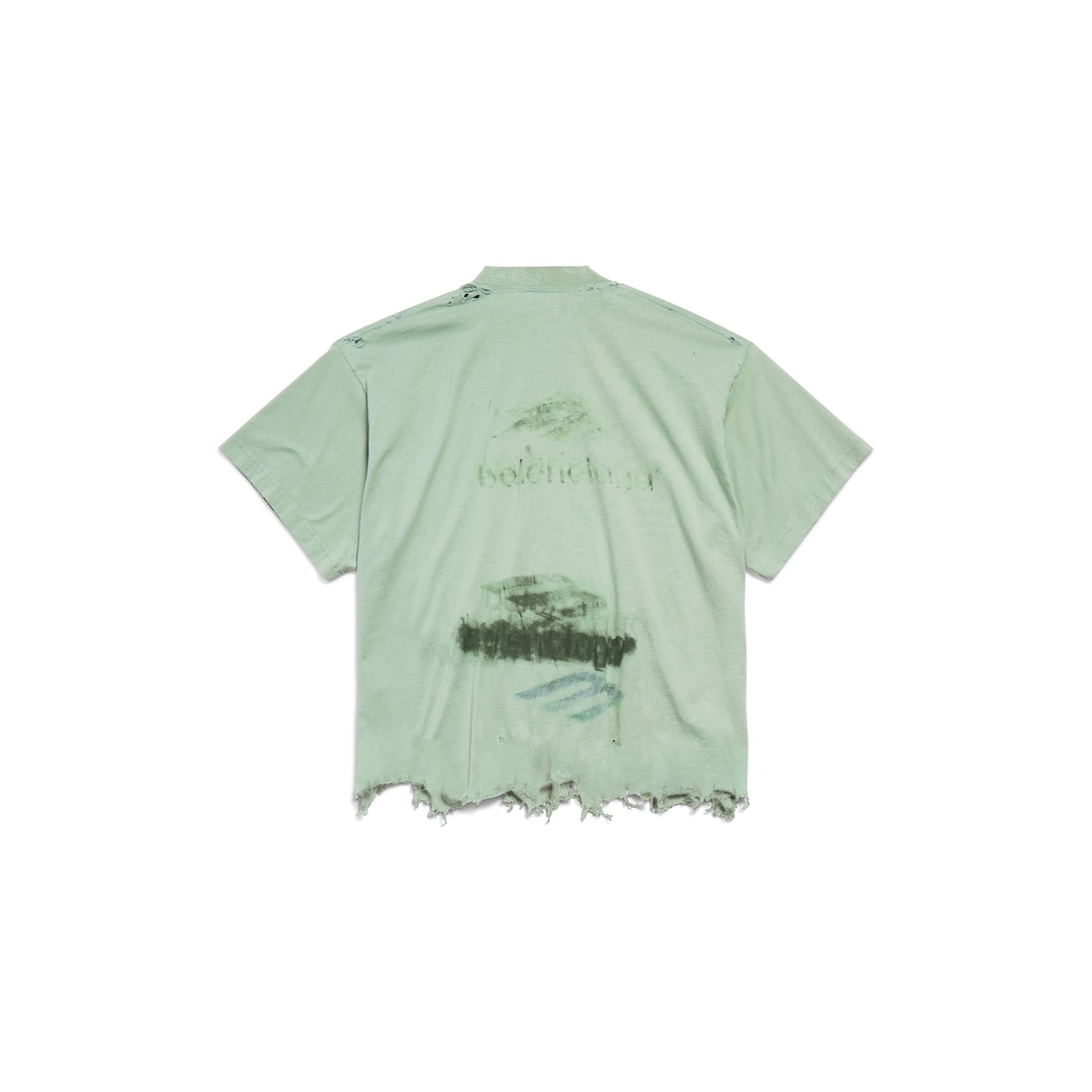 Balenciaga Camiseta Cropped Diy Imprint En Verde Salvia