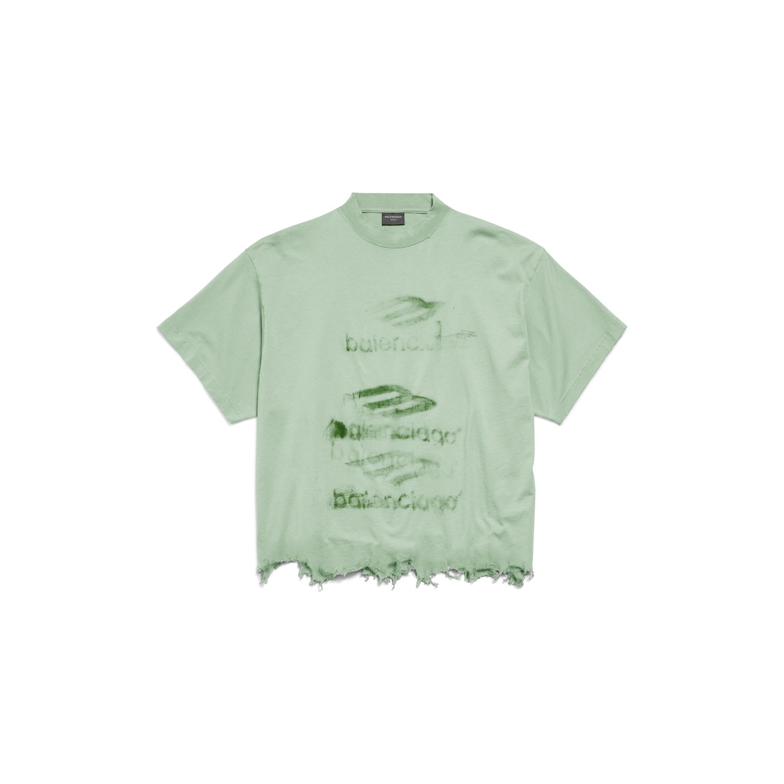 Balenciaga Camiseta Cropped Diy Imprint en Verde Salvia