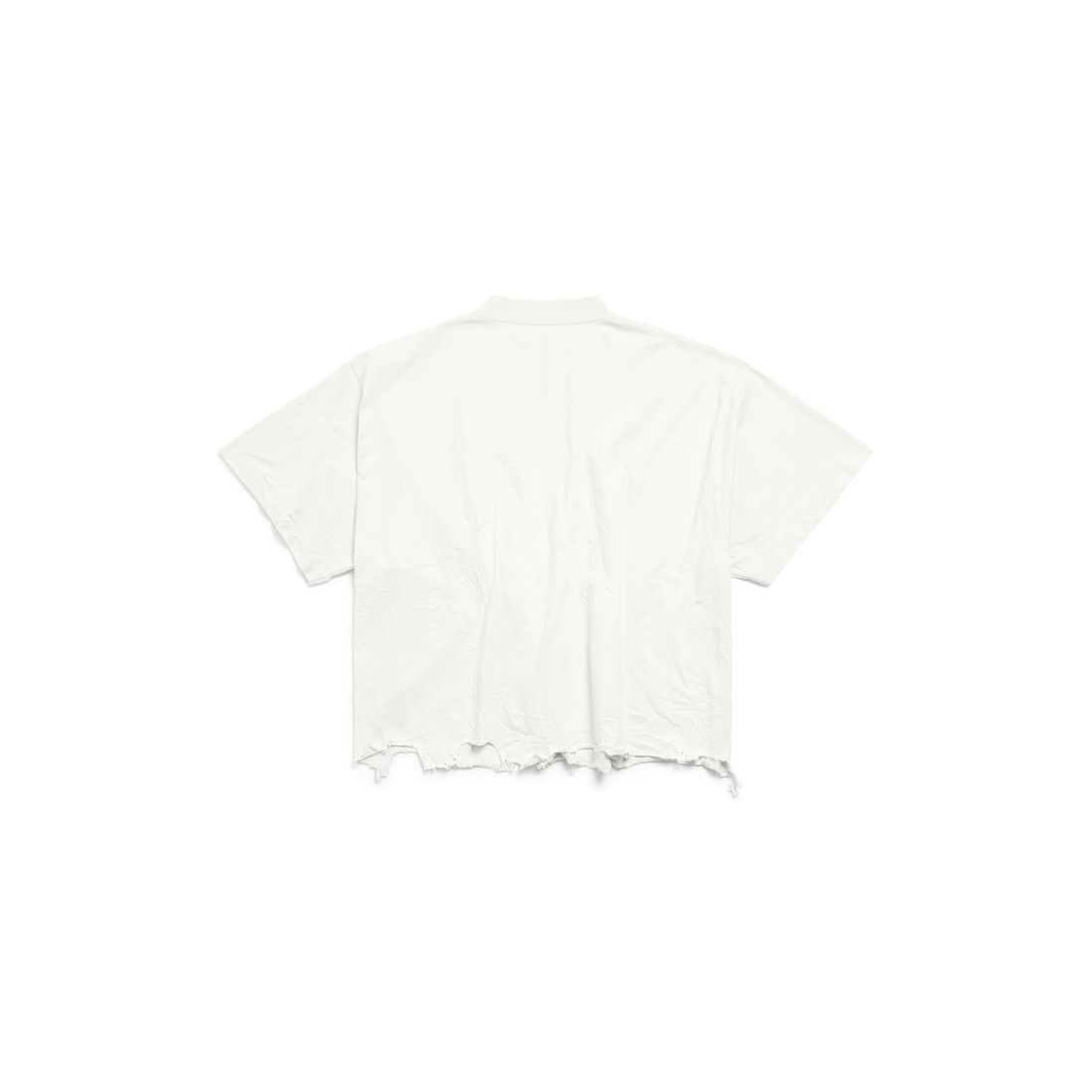 Balenciaga Camiseta Cropped Loop Sports Icon Para Mujer En Blanco Con Efecto Sucio/azul