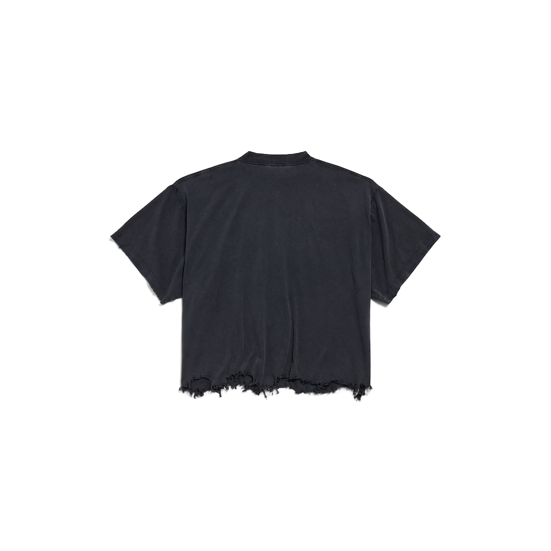 Balenciaga Camiseta Cropped Para Mujer En Negro Degradado