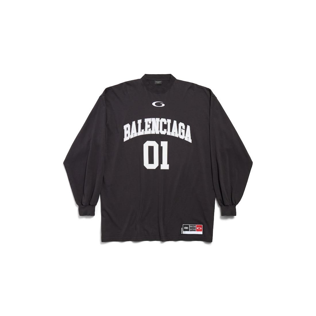 Balenciaga Camiseta De Manga Larga Basketball Series Large Fit para Hombre en Negro