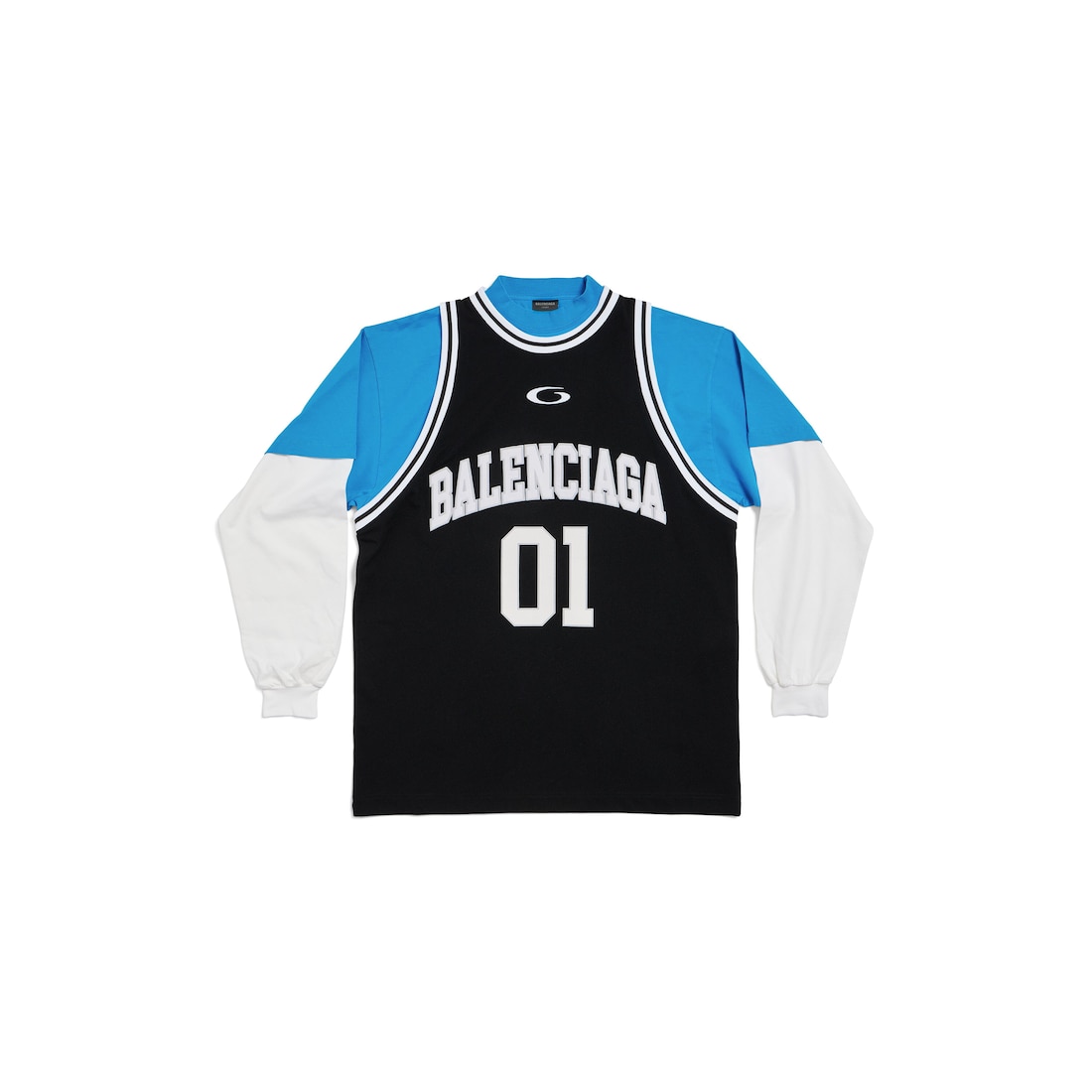 Balenciaga Camiseta De Manga Larga Layered - Basketball Series para Hombre en Negro/blanco